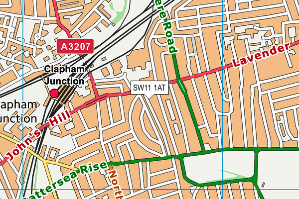 SW11 1AT map - OS VectorMap District (Ordnance Survey) SW11 1AT map - OS VectorMap District (Ordnance Survey)