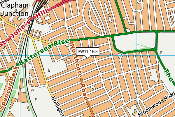 SW11 1BG map - OS VectorMap District (Ordnance Survey)