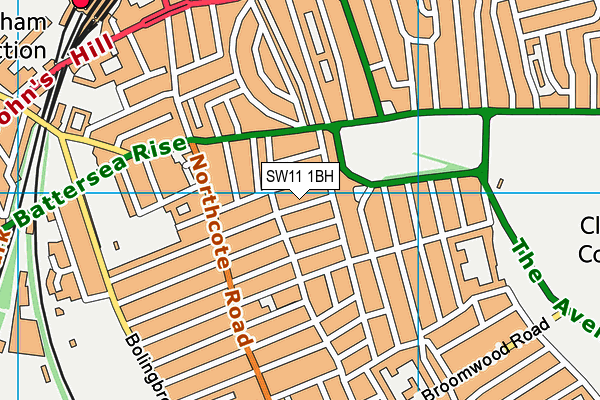 SW11 1BH map - OS VectorMap District (Ordnance Survey) SW11 1BH map - OS VectorMap District (Ordnance Survey)