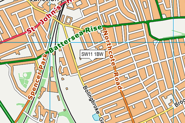 SW11 1BW map - OS VectorMap District (Ordnance Survey)