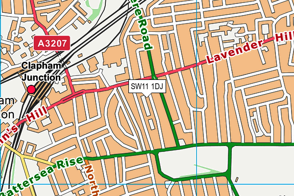 SW11 1DJ map - OS VectorMap District (Ordnance Survey) SW11 1DJ map - OS VectorMap District (Ordnance Survey)