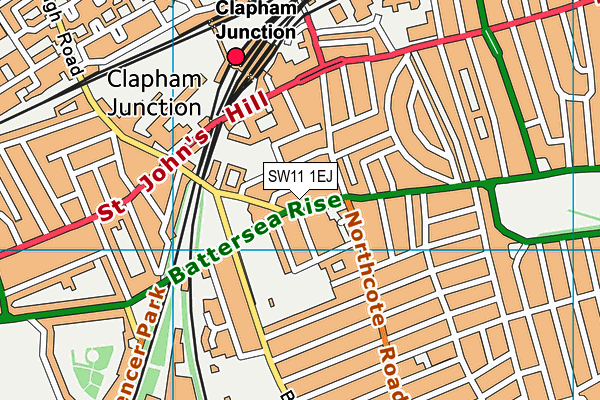 SW11 1EJ map - OS VectorMap District (Ordnance Survey) SW11 1EJ map - OS VectorMap District (Ordnance Survey)