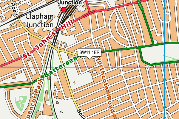 SW11 1ER map - OS VectorMap District (Ordnance Survey)