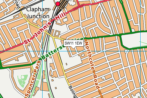 SW11 1EW map - OS VectorMap District (Ordnance Survey) SW11 1EW map - OS VectorMap District (Ordnance Survey)