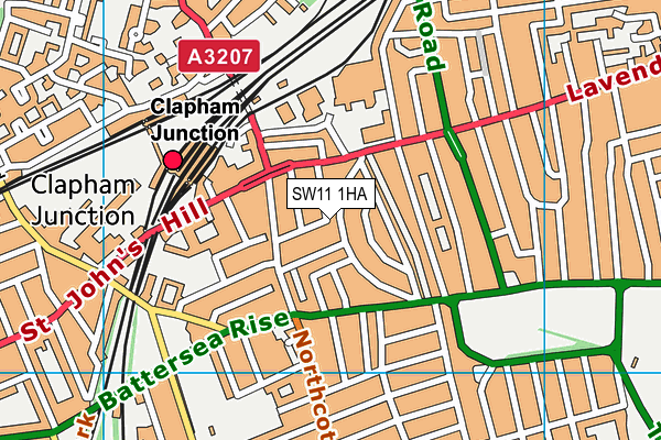SW11 1HA map - OS VectorMap District (Ordnance Survey) SW11 1HA map - OS VectorMap District (Ordnance Survey)