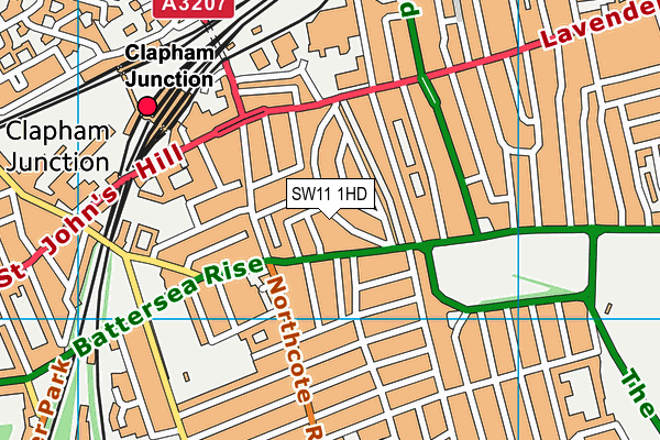SW11 1HD map - OS VectorMap District (Ordnance Survey) SW11 1HD map - OS VectorMap District (Ordnance Survey)