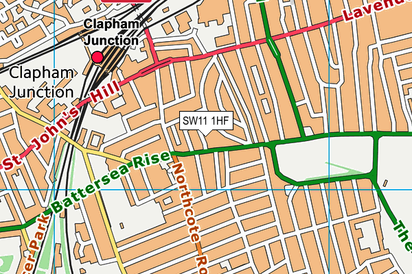 SW11 1HF map - OS VectorMap District (Ordnance Survey) SW11 1HF map - OS VectorMap District (Ordnance Survey)