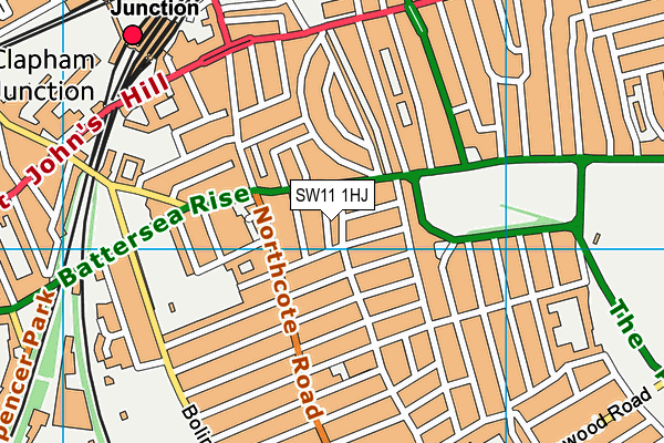 SW11 1HJ map - OS VectorMap District (Ordnance Survey) SW11 1HJ map - OS VectorMap District (Ordnance Survey)