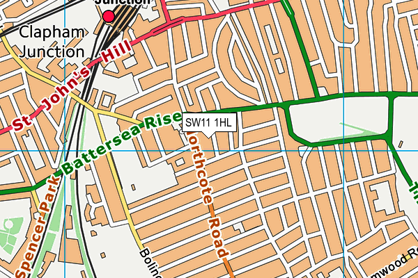 SW11 1HL map - OS VectorMap District (Ordnance Survey) SW11 1HL map - OS VectorMap District (Ordnance Survey)