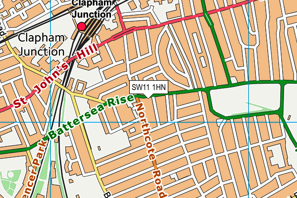 SW11 1HN map - OS VectorMap District (Ordnance Survey) SW11 1HN map - OS VectorMap District (Ordnance Survey)