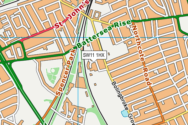 SW11 1HX map - OS VectorMap District (Ordnance Survey) SW11 1HX map - OS VectorMap District (Ordnance Survey)
