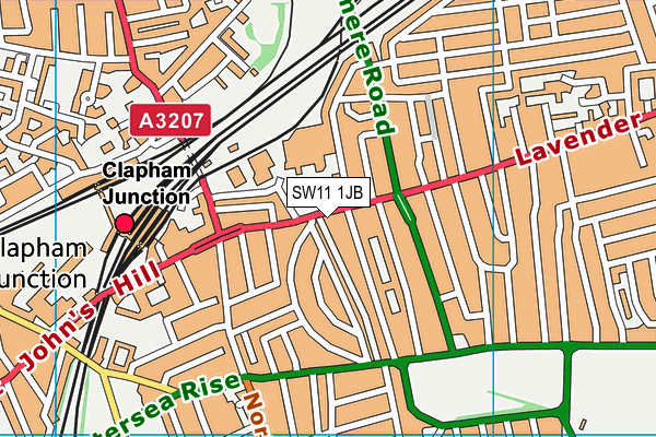 SW11 1JB map - OS VectorMap District (Ordnance Survey) SW11 1JB map - OS VectorMap District (Ordnance Survey)