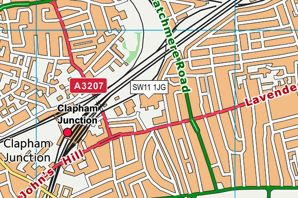 SW11 1JG map - OS VectorMap District (Ordnance Survey) SW11 1JG map - OS VectorMap District (Ordnance Survey)