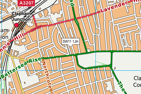 SW11 1JH map - OS VectorMap District (Ordnance Survey) SW11 1JH map - OS VectorMap District (Ordnance Survey)