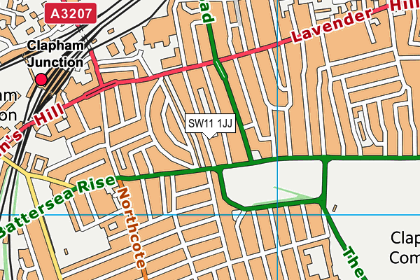 SW11 1JJ map - OS VectorMap District (Ordnance Survey) SW11 1JJ map - OS VectorMap District (Ordnance Survey)