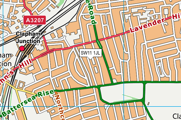 SW11 1JL map - OS VectorMap District (Ordnance Survey) SW11 1JL map - OS VectorMap District (Ordnance Survey)