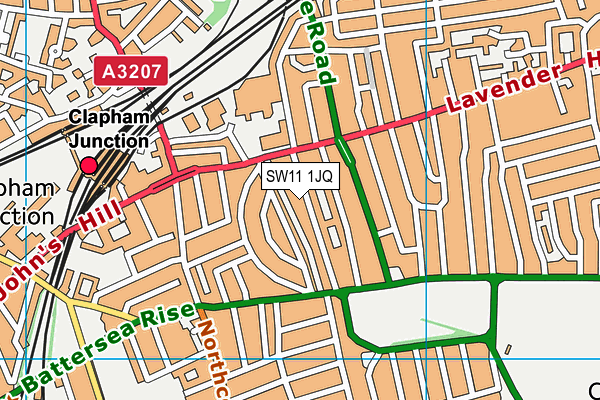 SW11 1JQ map - OS VectorMap District (Ordnance Survey) SW11 1JQ map - OS VectorMap District (Ordnance Survey)