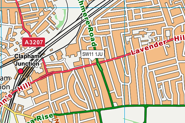 SW11 1JU map - OS VectorMap District (Ordnance Survey) SW11 1JU map - OS VectorMap District (Ordnance Survey)