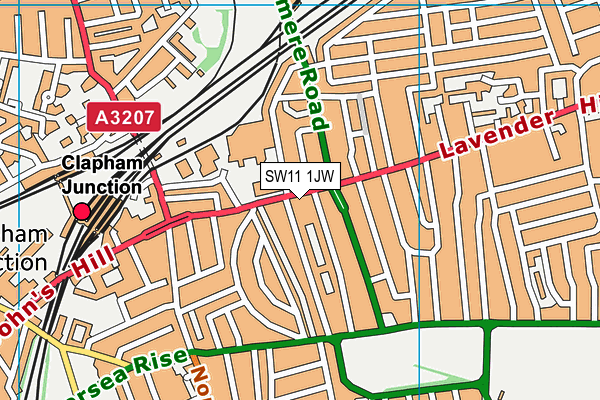 SW11 1JW map - OS VectorMap District (Ordnance Survey) SW11 1JW map - OS VectorMap District (Ordnance Survey)