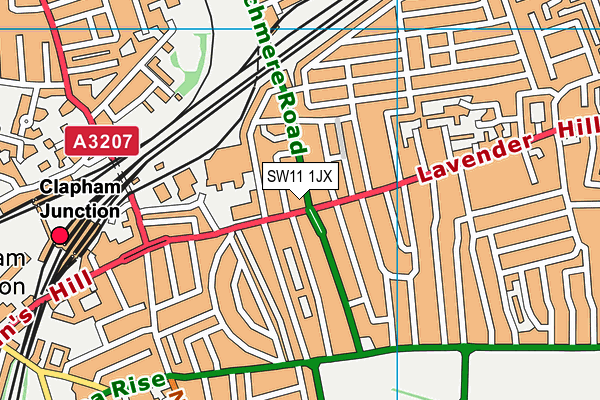 SW11 1JX map - OS VectorMap District (Ordnance Survey) SW11 1JX map - OS VectorMap District (Ordnance Survey)