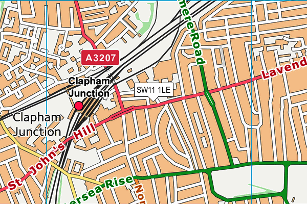 SW11 1LE map - OS VectorMap District (Ordnance Survey) SW11 1LE map - OS VectorMap District (Ordnance Survey)