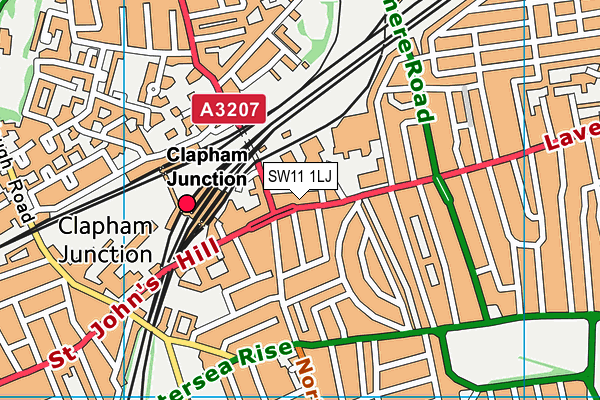 SW11 1LJ map - OS VectorMap District (Ordnance Survey) SW11 1LJ map - OS VectorMap District (Ordnance Survey)