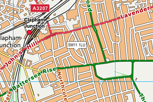 SW11 1LU map - OS VectorMap District (Ordnance Survey) SW11 1LU map - OS VectorMap District (Ordnance Survey)
