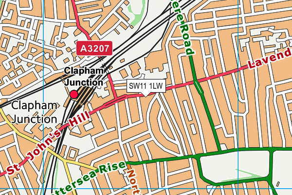 SW11 1LW map - OS VectorMap District (Ordnance Survey) SW11 1LW map - OS VectorMap District (Ordnance Survey)