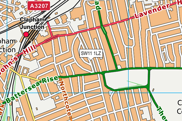 SW11 1LZ map - OS VectorMap District (Ordnance Survey) SW11 1LZ map - OS VectorMap District (Ordnance Survey)