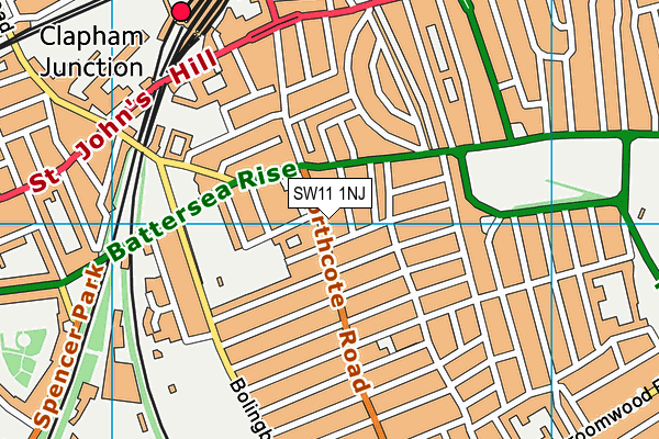 SW11 1NJ map - OS VectorMap District (Ordnance Survey)