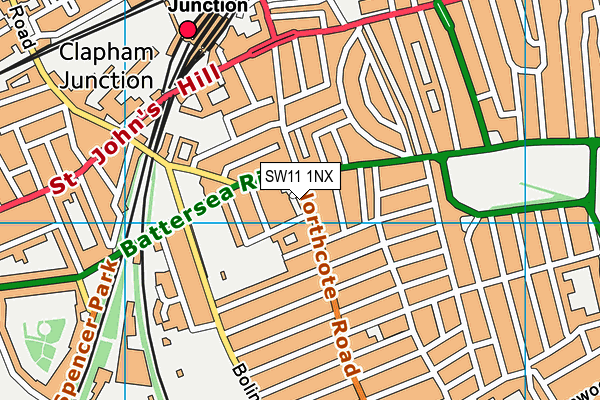 SW11 1NX map - OS VectorMap District (Ordnance Survey) SW11 1NX map - OS VectorMap District (Ordnance Survey)