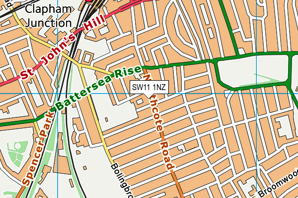 SW11 1NZ map - OS VectorMap District (Ordnance Survey) SW11 1NZ map - OS VectorMap District (Ordnance Survey)