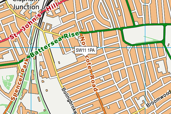 SW11 1PA map - OS VectorMap District (Ordnance Survey)