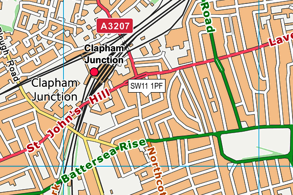 SW11 1PF map - OS VectorMap District (Ordnance Survey) SW11 1PF map - OS VectorMap District (Ordnance Survey)