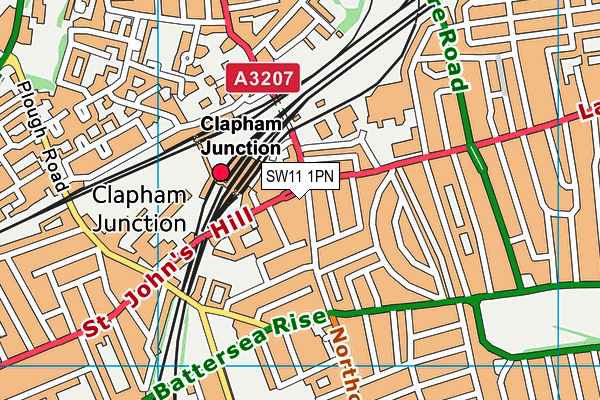 SW11 1PN map - OS VectorMap District (Ordnance Survey) SW11 1PN map - OS VectorMap District (Ordnance Survey)