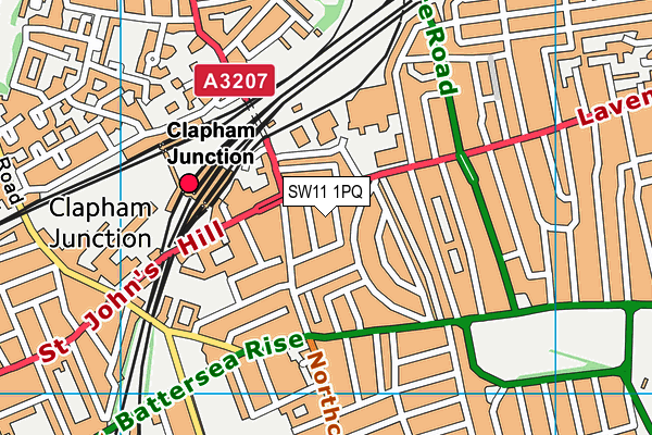 SW11 1PQ map - OS VectorMap District (Ordnance Survey) SW11 1PQ map - OS VectorMap District (Ordnance Survey)
