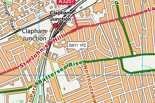 SW11 1PZ map - OS VectorMap District (Ordnance Survey) SW11 1PZ map - OS VectorMap District (Ordnance Survey)