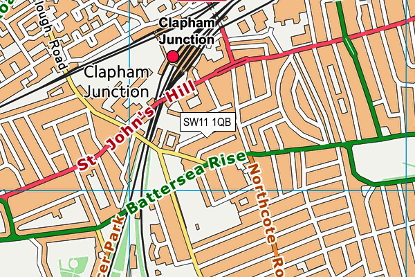 SW11 1QB map - OS VectorMap District (Ordnance Survey) SW11 1QB map - OS VectorMap District (Ordnance Survey)