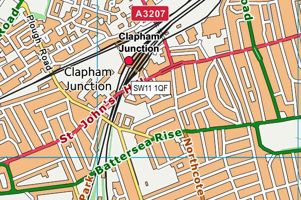 SW11 1QF map - OS VectorMap District (Ordnance Survey) SW11 1QF map - OS VectorMap District (Ordnance Survey)