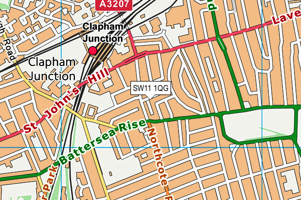 SW11 1QG map - OS VectorMap District (Ordnance Survey) SW11 1QG map - OS VectorMap District (Ordnance Survey)