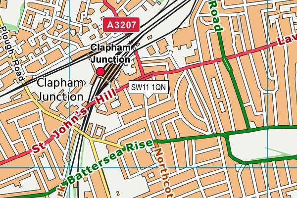SW11 1QN map - OS VectorMap District (Ordnance Survey) SW11 1QN map - OS VectorMap District (Ordnance Survey)