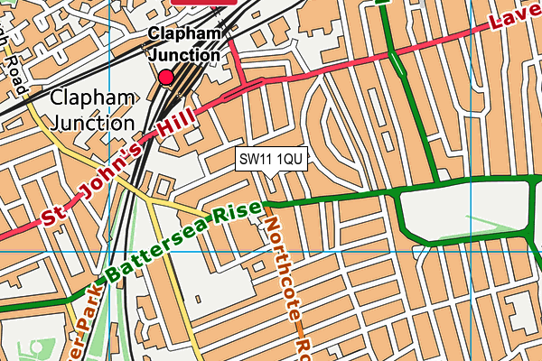SW11 1QU map - OS VectorMap District (Ordnance Survey) SW11 1QU map - OS VectorMap District (Ordnance Survey)