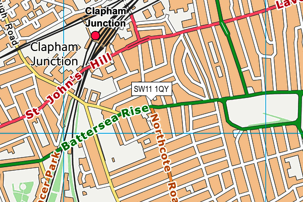 SW11 1QY map - OS VectorMap District (Ordnance Survey)