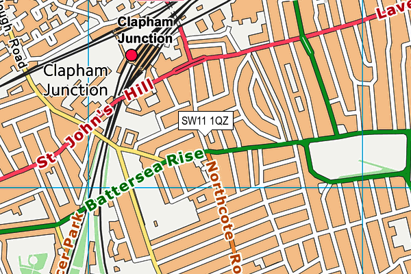 SW11 1QZ map - OS VectorMap District (Ordnance Survey) SW11 1QZ map - OS VectorMap District (Ordnance Survey)