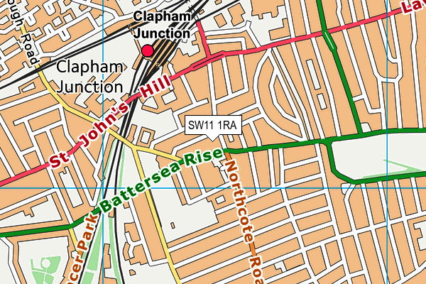 SW11 1RA map - OS VectorMap District (Ordnance Survey) SW11 1RA map - OS VectorMap District (Ordnance Survey)