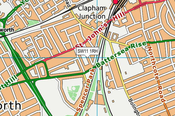 SW11 1RH map - OS VectorMap District (Ordnance Survey)