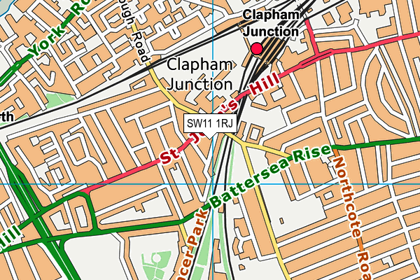 SW11 1RJ map - OS VectorMap District (Ordnance Survey) SW11 1RJ map - OS VectorMap District (Ordnance Survey)