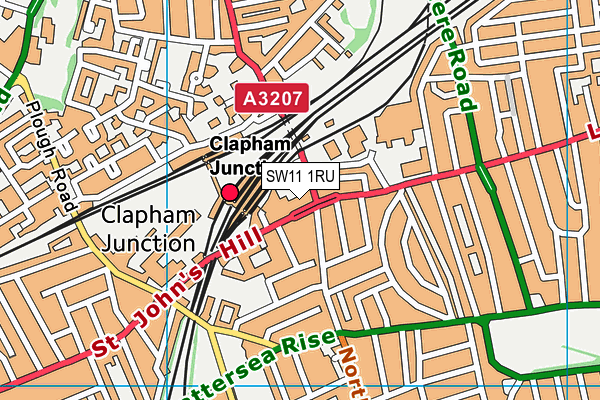 SW11 1RU map - OS VectorMap District (Ordnance Survey) SW11 1RU map - OS VectorMap District (Ordnance Survey)