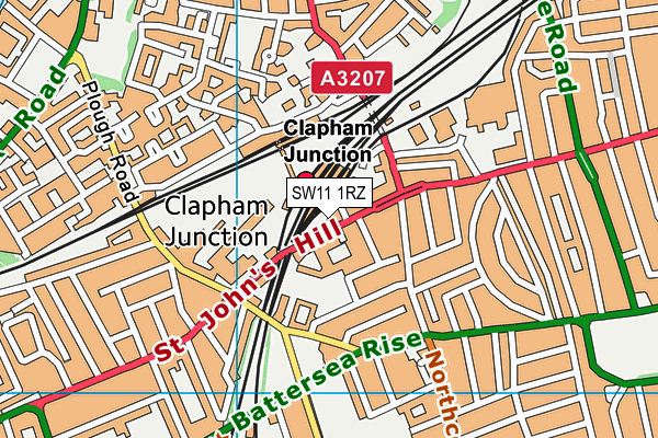 SW11 1RZ map - OS VectorMap District (Ordnance Survey) SW11 1RZ map - OS VectorMap District (Ordnance Survey)
