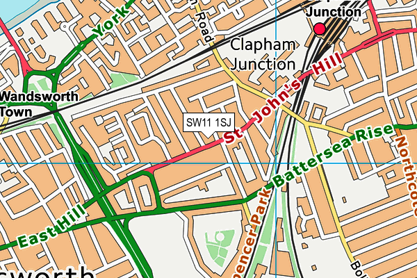 SW11 1SJ map - OS VectorMap District (Ordnance Survey) SW11 1SJ map - OS VectorMap District (Ordnance Survey)